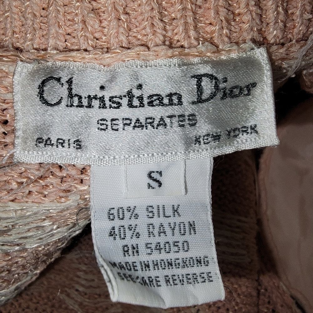Christian Dior Separates Vintage polka dot silk blend cardigan sweater small - Picture 5 of 5